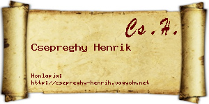 Csepreghy Henrik névjegykártya